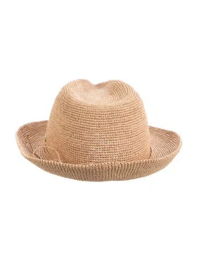 Pre-owned Helen Kaminski Raffia Fedora In Neutral
