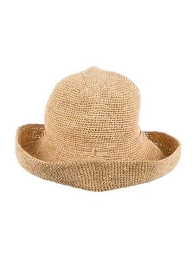 Pre-owned Helen Kaminski Raffia Floppy Hat In Neutral