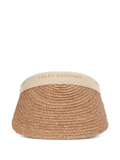 Helen Kaminski White 8 Visor Hat In Brown