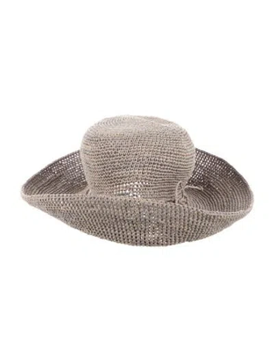 Pre-owned Helen Kaminski Raffia Hat In Grey