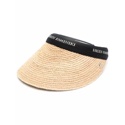 Helen Kaminski Raffia Logo Visor In Pink