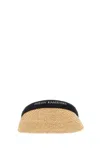 Helen Kaminski Woven Raffia Visor With Logoed Band In Natblalog
