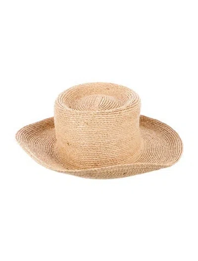 Pre-owned Helen Kaminski Raffia Panama Hat In Neutral