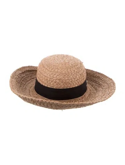 Pre-owned Helen Kaminski Raffia Summer Hat In Neutrals