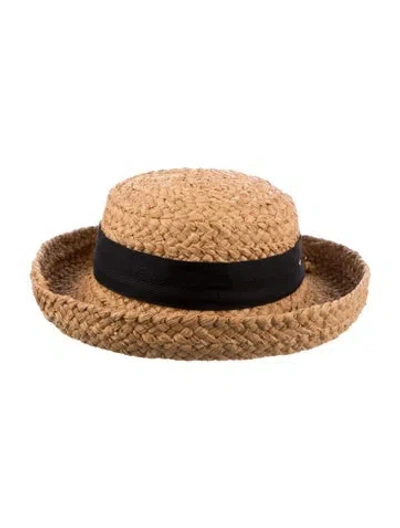 Pre-owned Helen Kaminski Raffia Sun Hat In Brown