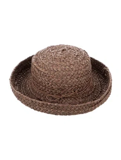 Pre-owned Helen Kaminski Raffia Sun Hat In Brown