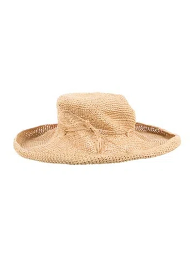 Pre-owned Helen Kaminski Raffia Sun Hat In Neutral