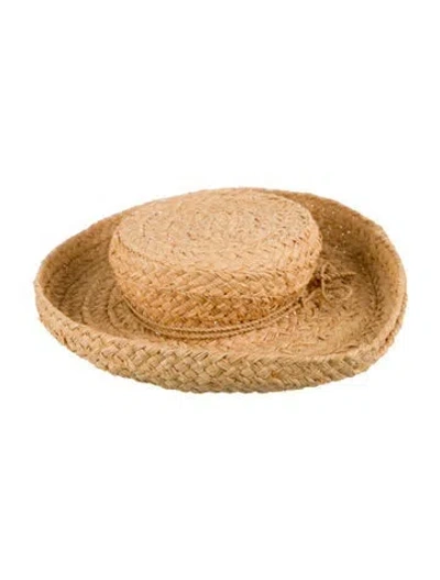Pre-owned Helen Kaminski Raffia Sun Hat In Neutral