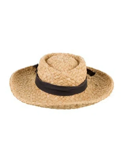 Pre-owned Helen Kaminski Raffia Sun Hat In Neutral