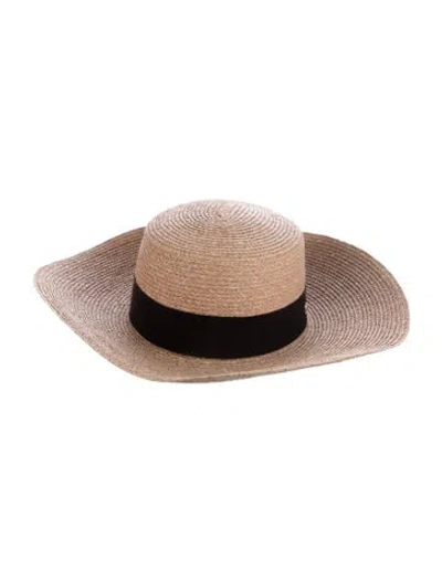 Pre-owned Helen Kaminski Raffia Sun Hat In Neutral