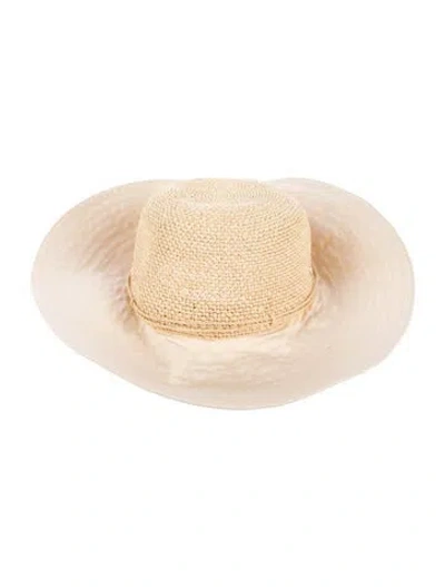 Pre-owned Helen Kaminski Raffia Sun Hat In Neutral