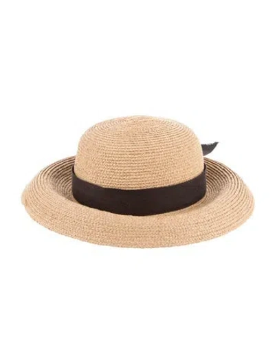 Pre-owned Helen Kaminski Raffia Sun Hat In Neutral