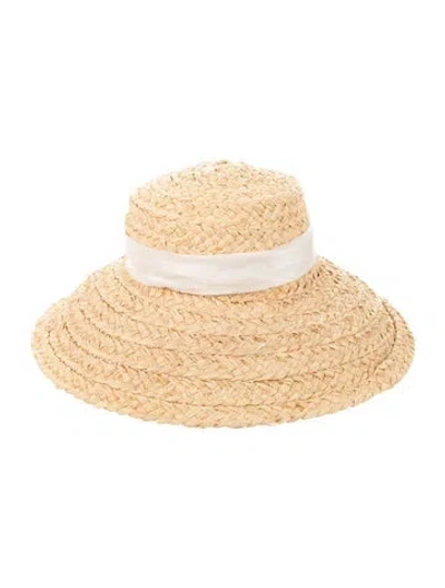 Pre-owned Helen Kaminski Raffia Sun Hat In Neutral