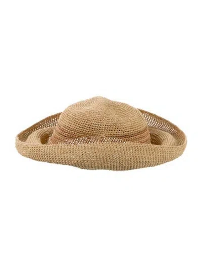 Pre-owned Helen Kaminski Raffia Sun Hat In Neutral