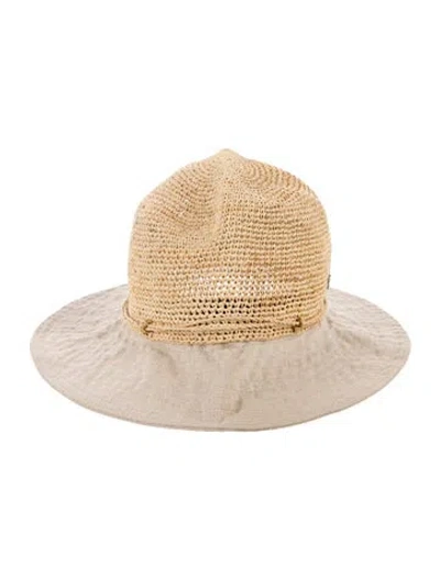 Pre-owned Helen Kaminski Raffia Sun Hat In Neutral