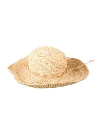 Pre-owned Helen Kaminski Raffia Sun Hat In Neutral