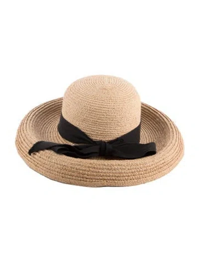 Pre-owned Helen Kaminski Raffia Sun Hat In Neutral