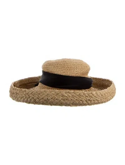Pre-owned Helen Kaminski Raffia Sun Hat In Neutral