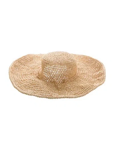 Pre-owned Helen Kaminski Raffia Sun Hat In Neutrals