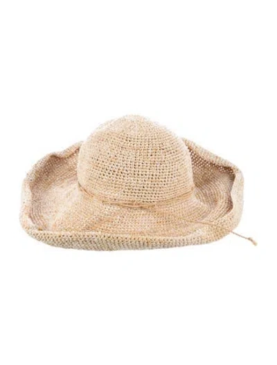 Pre-owned Helen Kaminski Raffia Sun Hat In Neutrals