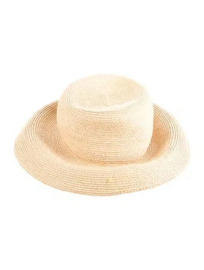 Pre-owned Helen Kaminski Raffia Sun Hat In Neutrals