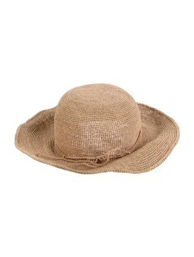 Pre-owned Helen Kaminski Raffia Sun Hat In Neutrals