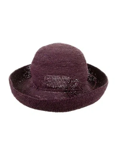 Pre-owned Helen Kaminski Raffia Sun Hat In Purple