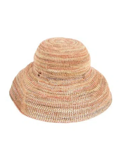 Pre-owned Helen Kaminski Raffia Sun Hat In Yellow
