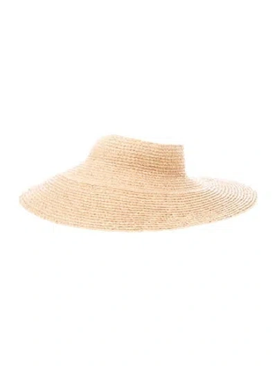 Pre-owned Helen Kaminski Raffia Sun Visor Hat In Neutral
