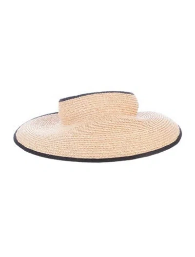 Pre-owned Helen Kaminski Raffia Sun Visor Hat In Neutrals