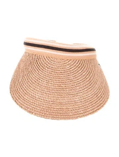 Pre-owned Helen Kaminski Raffia Sun Visor In Neutral