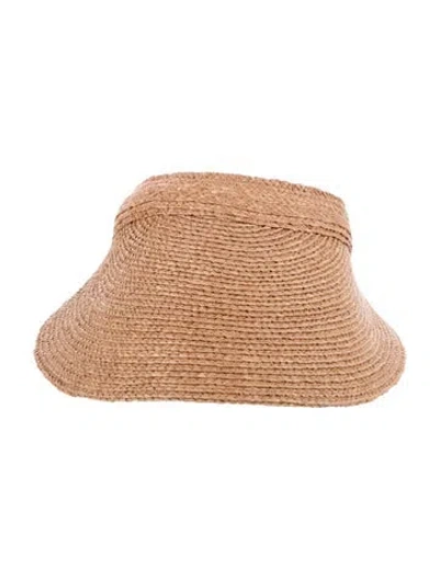 Pre-owned Helen Kaminski Raffia Sun Visor In Neutrals