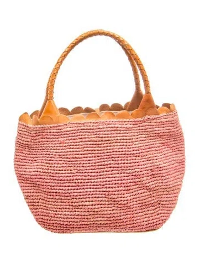 Pre-owned Helen Kaminski Raffia Top Handle Bag In Pink