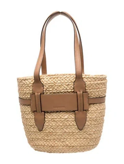 Pre-owned Helen Kaminski Raffia Tote In Neutrals