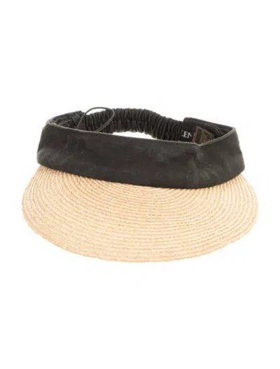 Pre-owned Helen Kaminski Raffia Visor In Black