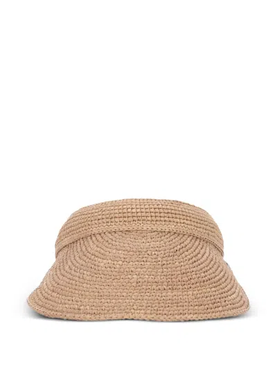 Helen Kaminski Raffia Visor Hat In Neutral