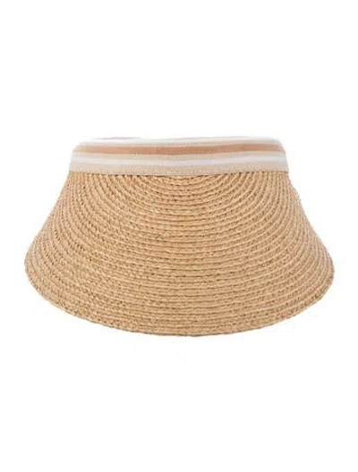 Pre-owned Helen Kaminski Raffia Visor In Neutrals
