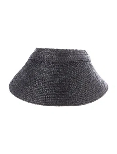 Pre-owned Helen Kaminski Raffia Visor W/tags In Black