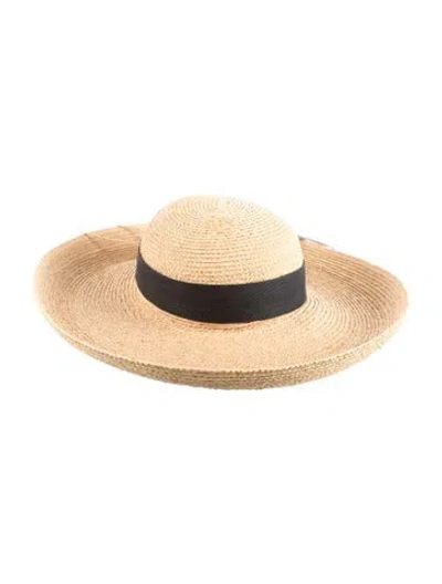 Pre-owned Helen Kaminski Raffia Wide Brim Hat. In Brown