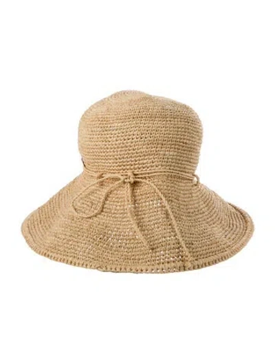 Pre-owned Helen Kaminski Raffia Woven Bucket Hat In Neutrals