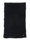 Helen Kaminski Reese Black Scarf With Logo Detail On The Front In Cashmere Woman In Black