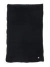 Helen Kaminski Reese Black Scarf With Logo Detail On The Front In Cashmere Woman In Black