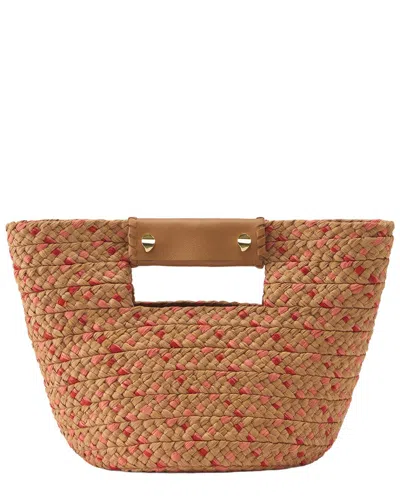 Helen Kaminski Remi Mini Raffia & Leather Tote In Brown