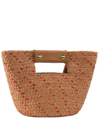 Helen Kaminski Remi Mini Raffia & Leather Tote In Brown