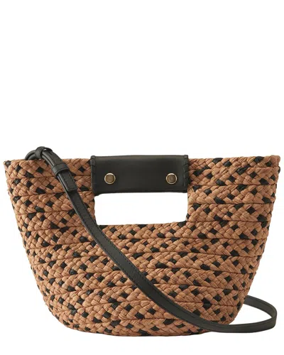 Helen Kaminski Remi Mini Raffia & Leather Tote In Brown