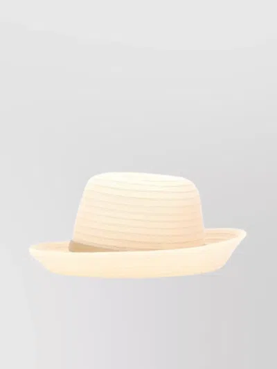 Helen Kaminski Ribbon Detail Wide Brim Hat In White