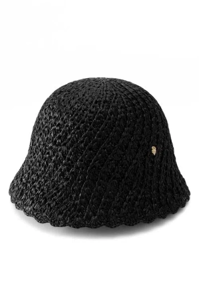 Helen Kaminski Rio Raffia Cloche In Black