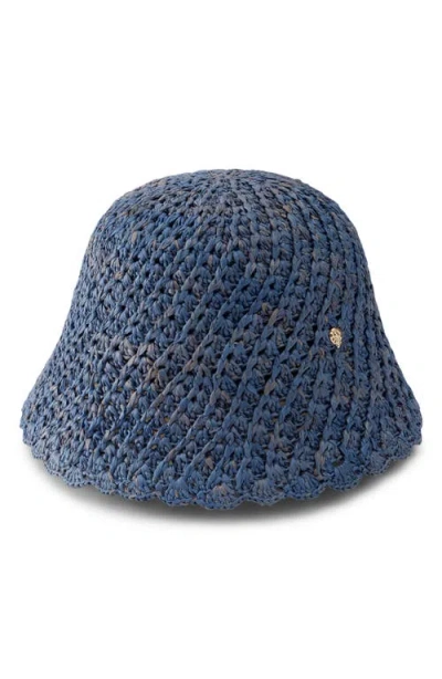 Helen Kaminski Rio Raffia Cloche In Blue