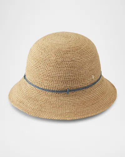 Helen Kaminski Rosie Packable Raffia Bucket Hat In Neutral