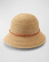 Helen Kaminski Rosie Packable Raffia Bucket Hat In Natural Sunset